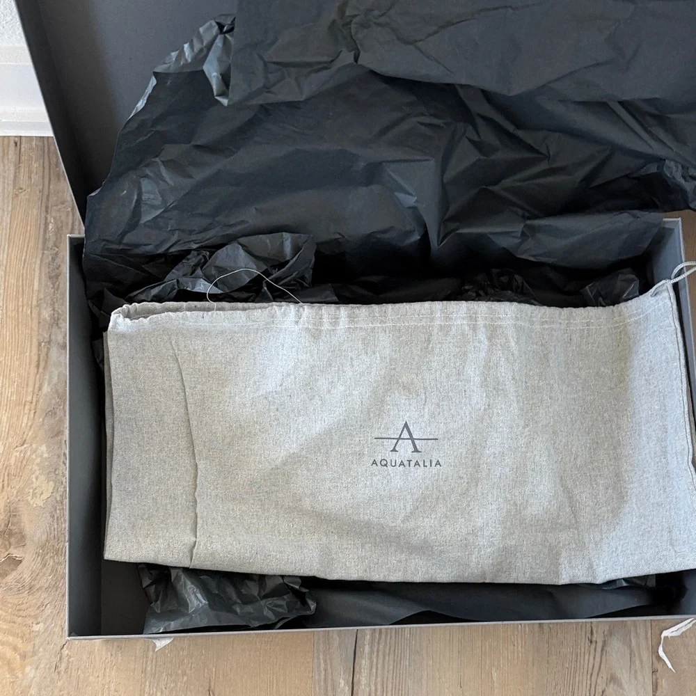 Aquatalia Nanina Knee High Weatherproof Boots Black 7.5 Leather Riding - Picture 15 of 16